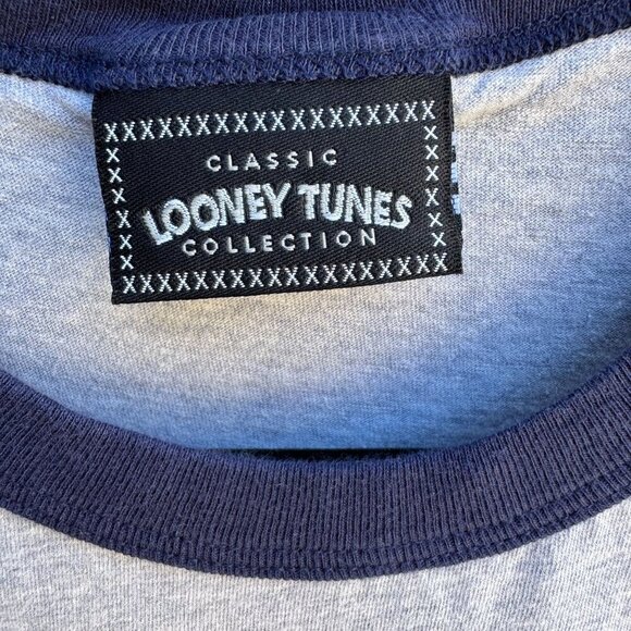 Looney Tunes Vintage Y2K Tough Kitty Volleyball League Ringer Babydoll Tee M - Picture 2 of 7